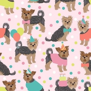 Party Yorkie Dogs Pink