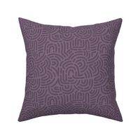 Funky African Maze - retro groovy swirls and circles berry purple