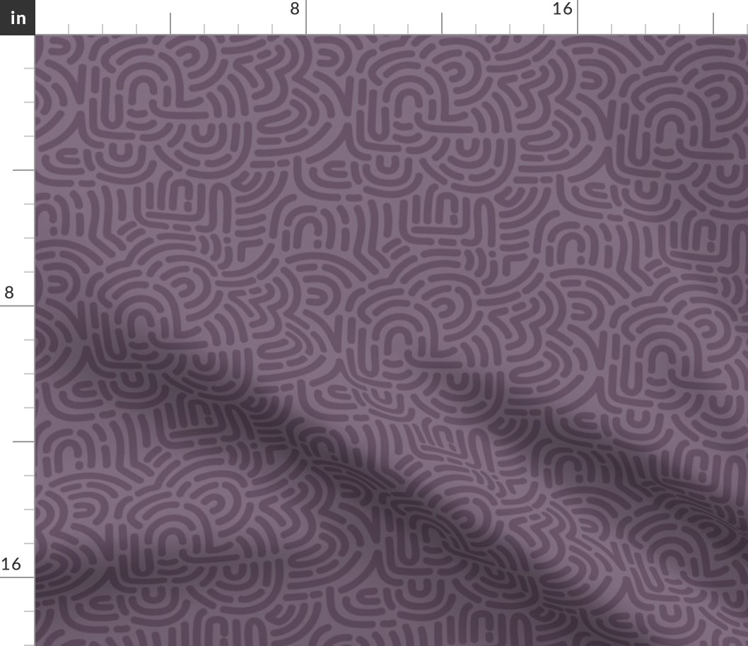 Funky African Maze - retro groovy swirls and circles berry purple