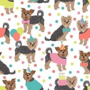 Party Yorkie Dogs White