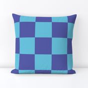 Turquoise & Dark Blue Checkerboard