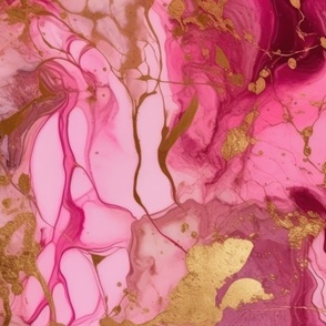 Pink and Gold Alcohol Ink Pattern (2)