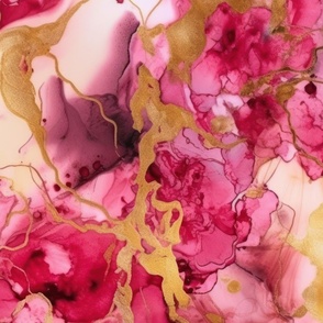 Pink and Gold Alcohol Ink 3