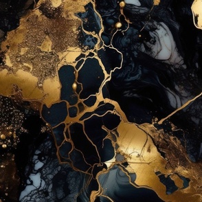 Black and Gold Alcohol Ink 1