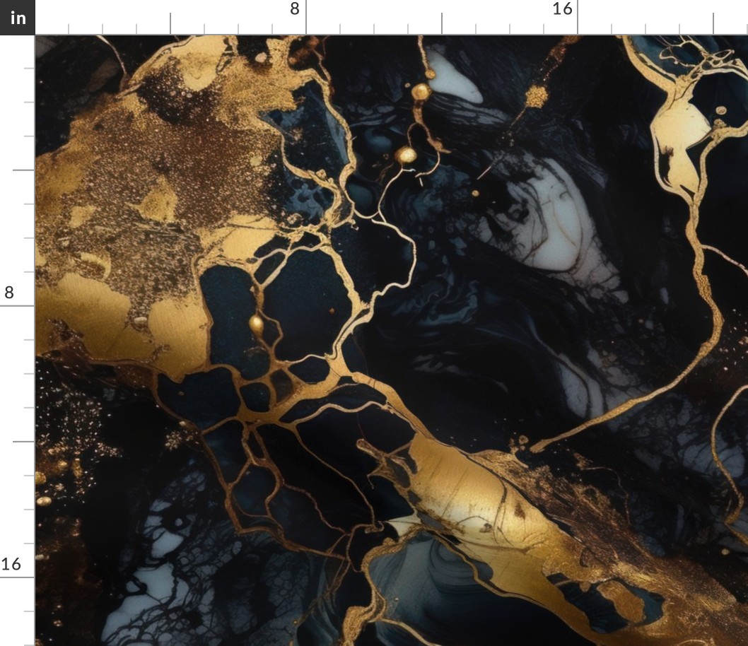 Black and Gold Alcohol Ink 1