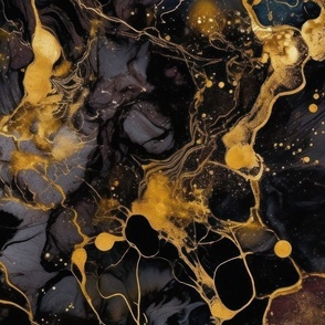 Black and Gold Alcohol Ink 2