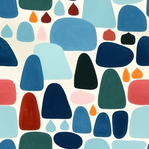 Abstract pattern and shapes with blue and bright colors wallpaper and fabric_237