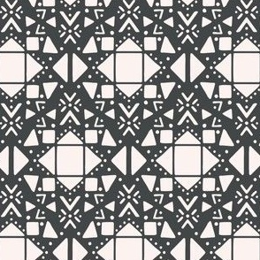 Geo tribal pattern - dark gray - small scale