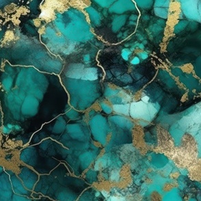 Jade and Gold Alcohol Ink 3