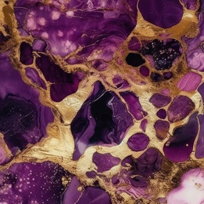 Amethyst and Gold Alcohol Ink 3