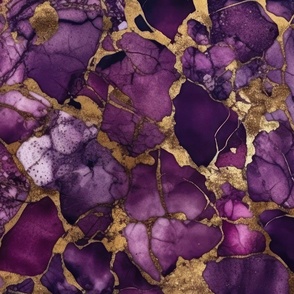 Amethyst and Gold Alcohol Ink 4