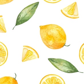 Lemon Citrus, Watercolor, Large