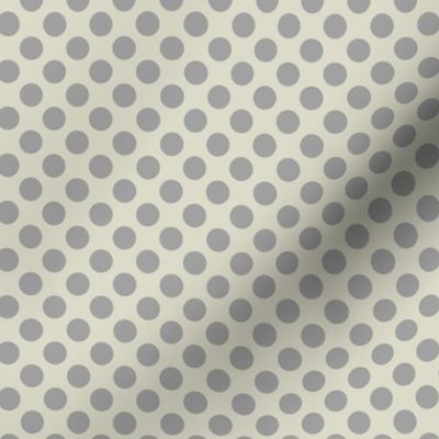 grey polka dots - beige background