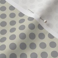 grey polka dots - beige background