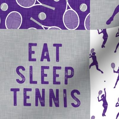Eat Sleep Tennis - Tennis Wholecloth - Purple/grey - Women's Tennis Players - LAD23