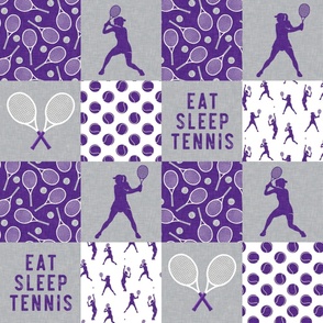 Eat Sleep Tennis - Tennis Wholecloth - Purple/grey - Women's Tennis Players - LAD23