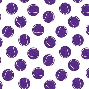 (small scale) tennis balls purple on white - LAD23