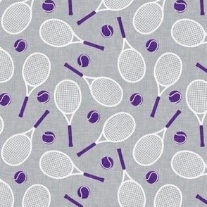 (small scale) Tennis racket and ball - tennis racquet - purple/grey - LAD23