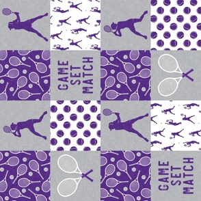 Game Set Match - Tennis Wholecloth - Purple/grey - Women's Tennis Players - (90) LAD23