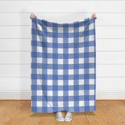 Jumbo scale Royal Blue gingham - royal blue and white check - buffalo check