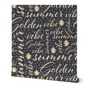 (large scale) golden summer typography with palm fronds