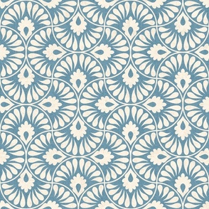 Mara Block Print Light Teal Blue 