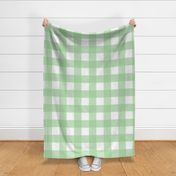 Jumbo scale green gingham - green and white check - buffalo check