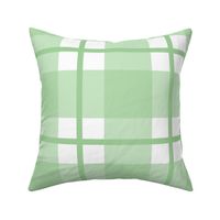 Jumbo scale green plaid - green gingham with narrow darker stripe - buffalo plaid