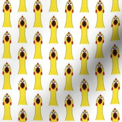 tiny symmetrical rubber chickens