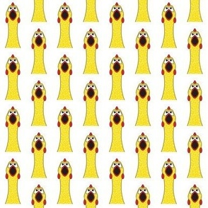 tiny symmetrical rubber chickens