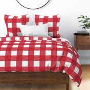 Jumbo scale red gingham - red and white check - buffalo check