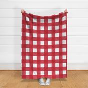 Jumbo scale red gingham - red and white check - buffalo check