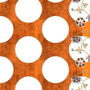 Orange chintz polka dot clash