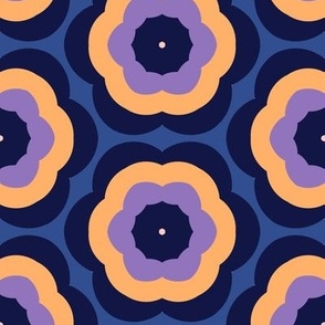 Floral blue purple yellow design 