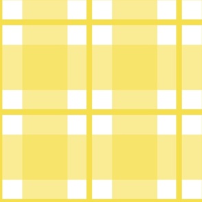 Jumbo scale illuminating yellow plaid - Illuminating yellow gingham with narrow darker stripe - buffalo plaid