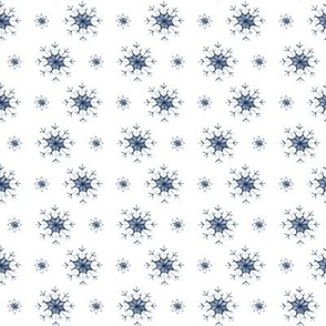 Watercolor Snowflakes on White Medium scale 8x 8