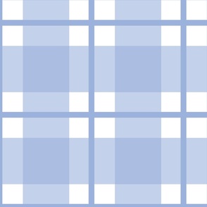 Jumbo scale Sky blue plaid - Sky blue gingham with narrow darker stripe - buffalo plaid