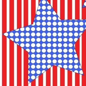 Patterned Stars and Red and White Stripes
