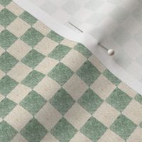 1/2” Neutral Blocks – Cream and Green Check, Gender Neutral Fabric