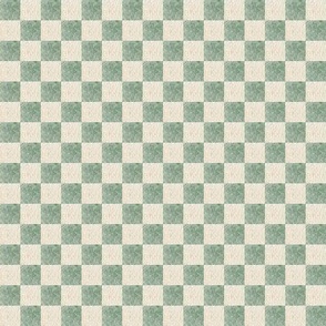 1/2” Neutral Blocks – Cream and Green Check, Gender Neutral Fabric