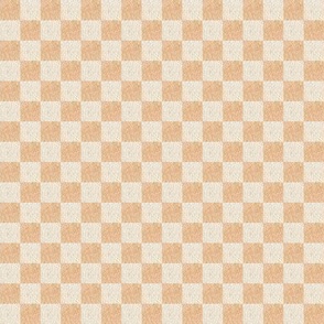 1/2” Neutral Blocks – Cream and Orange Check, Gender Neutral Fabric