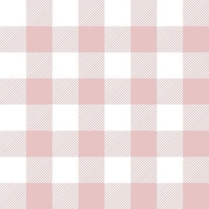 1" Buffalo Plaid - Dusty Pink (E7C3C4)