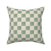 1 1/2” Neutral Blocks – Cream and Green Check, Gender Neutral Fabric