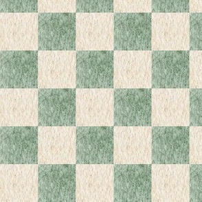 1 1/2” Neutral Blocks – Cream and Green Check, Gender Neutral Fabric