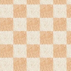 1 1/2” Neutral Blocks – Cream and Orange Check, Gender Neutral Fabric