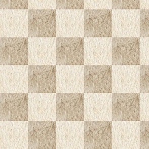 1 1/2” Neutral Blocks – Cream and Brown Check, Gender Neutral Fabric