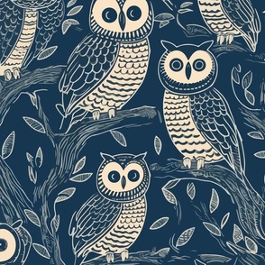 Birds of Prey Wallpaper - Owls on Branches