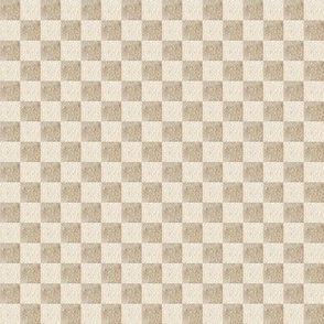 1/2” Neutral Blocks – Cream and Brown Check, Gender Neutral Fabric