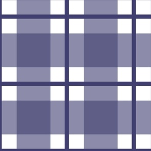 Jumbo scale Navy Blue plaid - Navy blue gingham with narrow darker navy stripe