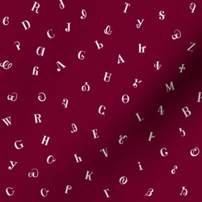 Maroon and white syllabary